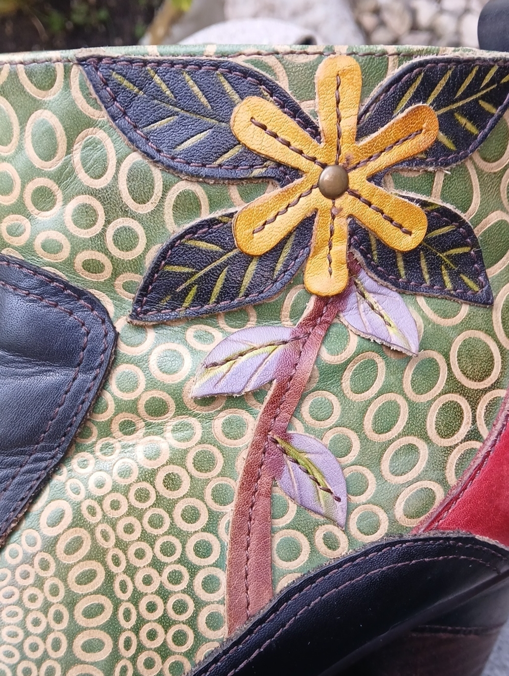 L'Artiste by Spring Step "Dramatic" Floral Leather Ankle Boots. Sz40(9) - Picture 14 of 14